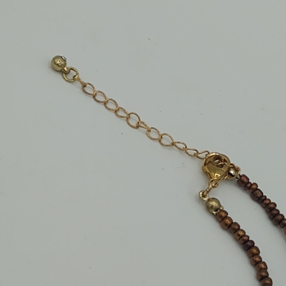 Murano Style Millefiori Resin or Glass Pendant Necklace with Bronze Beads - Picture 3 of 8